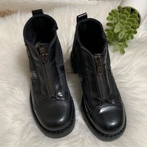 OXS Frank Black Zipper Military Boots Italian